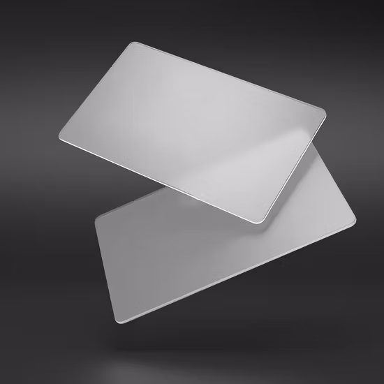 Customized Clear PVC Plastic Business Card with White Boxes