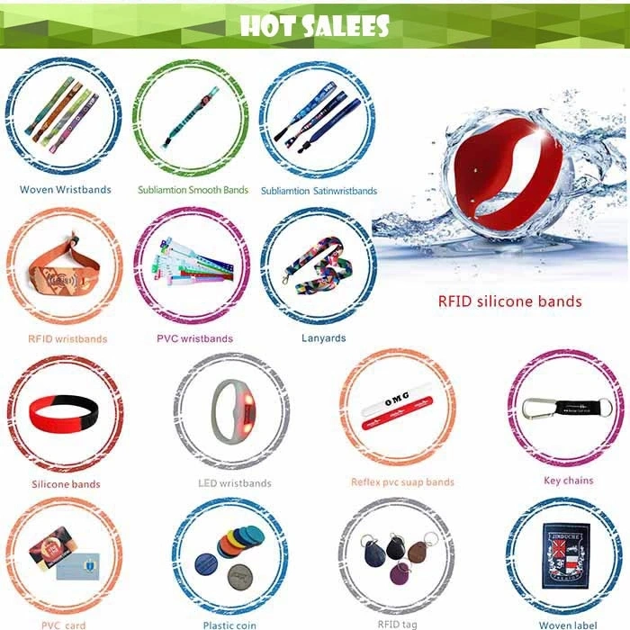 NFC Hf Lf UHF Access Control Smart RFID Fabric Woven Wristband