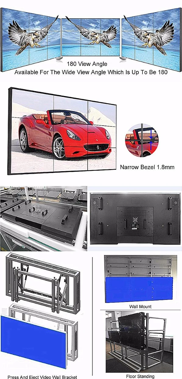 46 Inch Ultra Thin Bezel LCD Video Wall LED Advertising Player Full HD LCD Ad Player Video Unblocked Music Player LED Backlit Touch Screen Totem