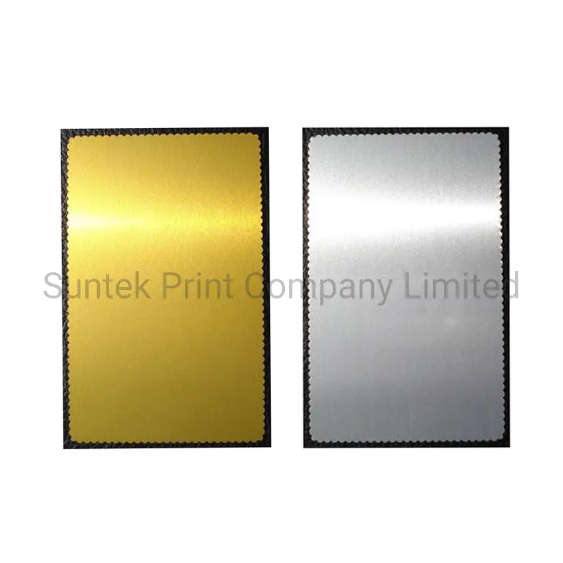 Tarjeta de nombre comercial de aluminio para sublimación por transferencia de calor (borde recto)
