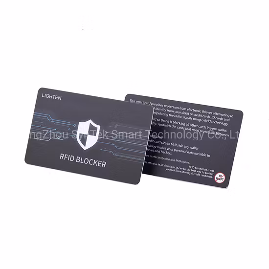 Tarjeta de bloqueo RFID para protección de tarjetas bancarias